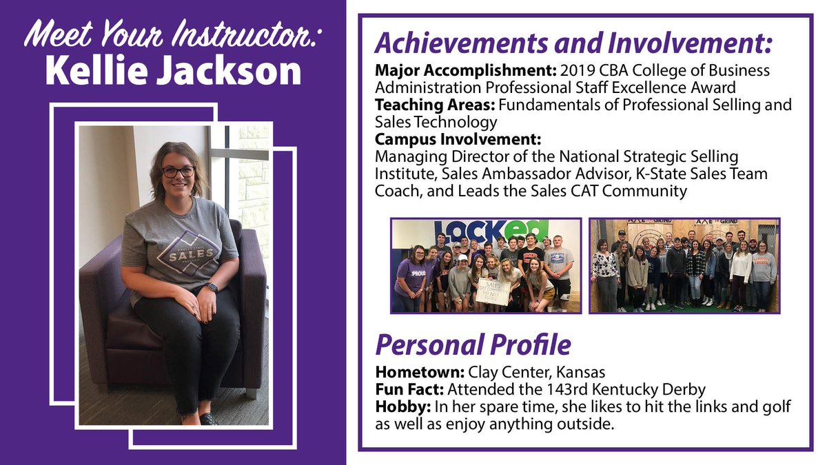 kstatemarketing's tweet photo. Meet Kellie Jackson from the NSSI, amazing instructor and Kentucky Derby attendee 🐎💜☺️ https://t.co/94iXrdonoc