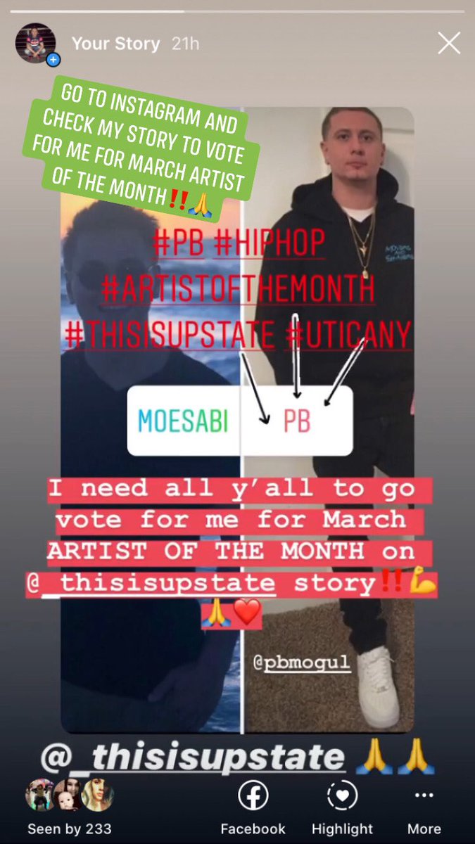 pbmogul's tweet photo. Go to my Instagram @pbmogul and check my story to vote for me for March ARTIST OF THE MONTHβΌοΈπ #PB #HipHop #ArtistOfTheMonth #ThisIsUpstate #UticaNY https://t.co/UCAIfAUIyJ