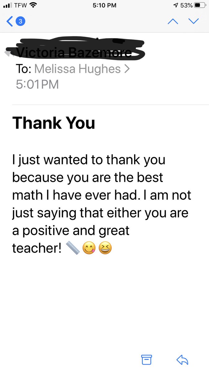 mistyhughes1108's tweet image. Email from a student. This is my why!! #JordanMsLegends #RomerosRegulators #athometogether