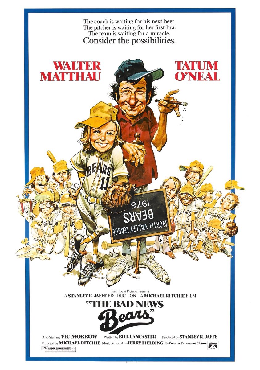 FilmNewsNos's tweet photo. 🎬MOVIE HISTORY: 44 years ago today, April 7, 1976, the movie ‘The Bad News Bears’ opened in theaters!
#WalterMatthau #TatumONeal #VicMorrow #JoyceVanPatten #BenPiazza #ChrisBarnes #ErinBlunt #JackieEarleHaley #BrandonCruz #AlfredWLutter #BrettMarx #DavidPollock https://t.co/Zbb4B7ckCF
