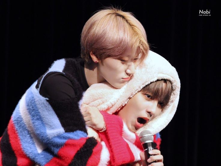 san being clingy with the rest of ateez; a much needed thread