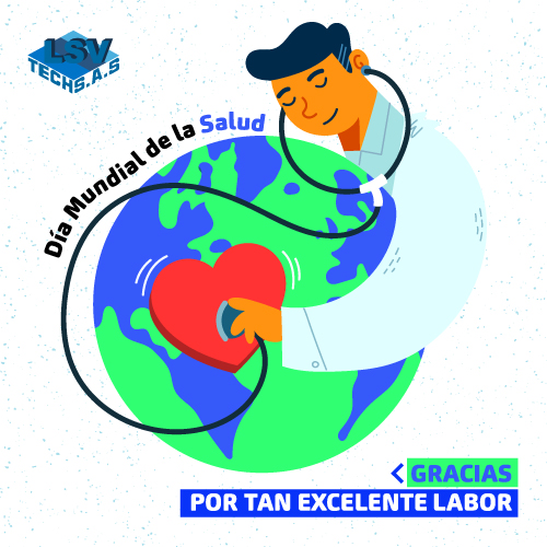 TechLsv's tweet photo. Hoy #DíaMundialDeLaSalud queremos exaltar tu esfuerzo, trabajo y dedicación en esta crisis sanitaria mundial por el brote del Covid-19. Queremos recordarte que tú (médico, enfermero, auxiliares) eres nuestro héroe.  #QuedateEnCasa https://t.co/9zHUK7G6Os