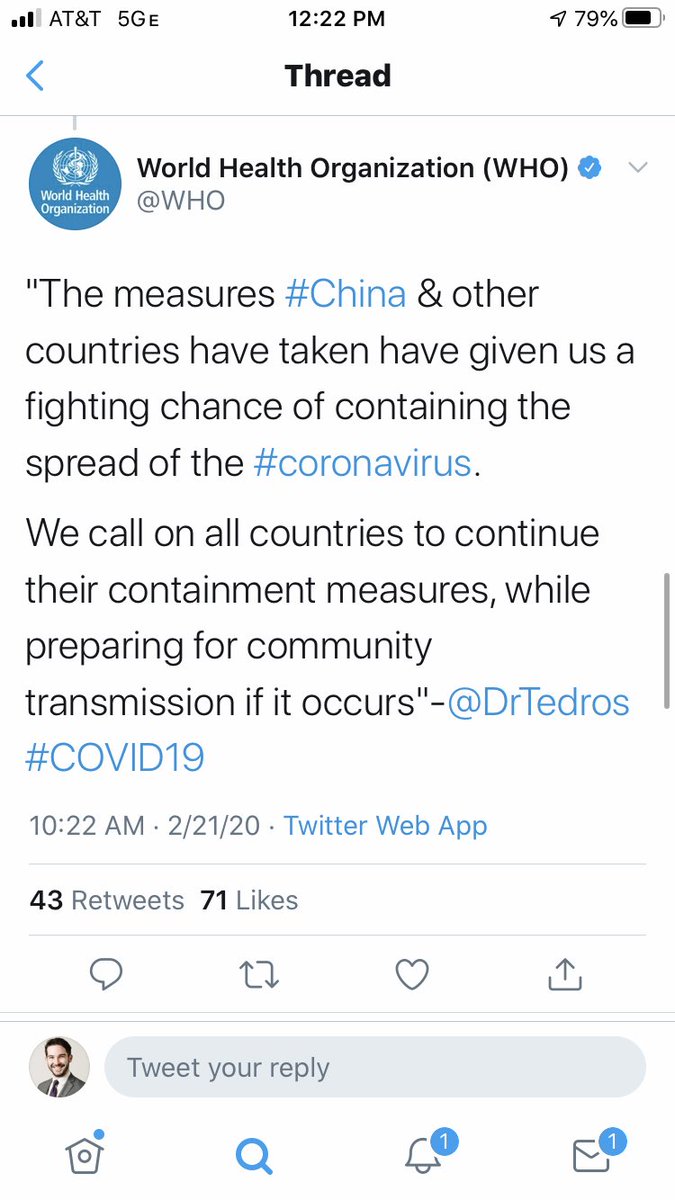 The pushes the nonsense lie that China helped decrease the worldwide cases (debunked here by  @axios:  https://www.google.com/amp/s/www.axios.com/timeline-the-early-days-of-chinas-coronavirus-outbreak-and-cover-up-ee65211a-afb6-4641-97b8-353718a5faab.html)