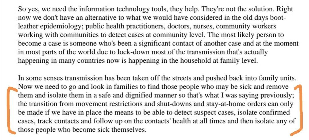 Ahhhh the full context is not any better.They want to track and isolate people. https://www.who.int/docs/default-source/coronaviruse/transcripts/who-audio-emergencies-coronavirus-press-conference-full-30mar2020.pdf?sfvrsn=6b68bc4a_2