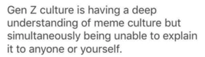 Here's a hard truth: XBOMs don't get Gen-Z humor. & Gen-Z humor is sometimes really hard to explain... We're gonna have to do some hard thinking about this.. I don't have good answers yet. But a scene where a Z is explaining their humor to an X, could be funny if done right. 13/
