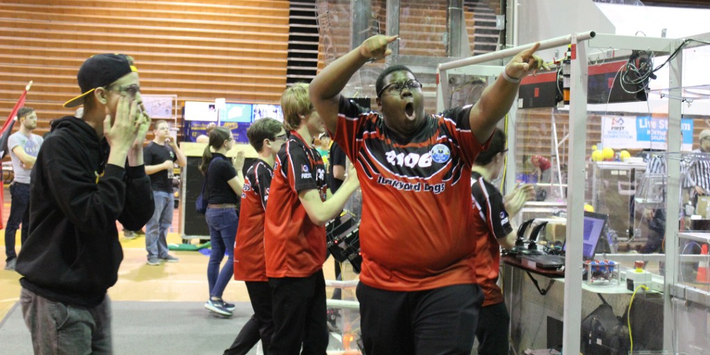 "The excitement is what engages younger students to become passionate and interested in the field of STEM, politics, and innovation. Our team might be small in comparison, but we bring the energy of an entire army to our competition." ~The Prez, <a href="/DogsRobotics/">Junkyard Dogs Robotics</a>, Team 2106 #FIRSTFFC