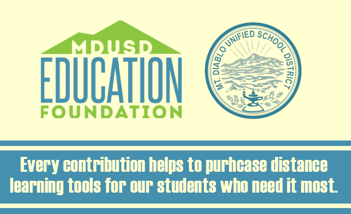 MtDiabloUSD's tweet photo. The digital divide is a problem we can fight! Today, our partners at @MtDiabloEF kicked off the Coronavirus Remote Learning Fund at https://t.co/MCd1F3VwJw 🖥️💙 because our community is always #StrongerTogether https://t.co/HR392dRufH