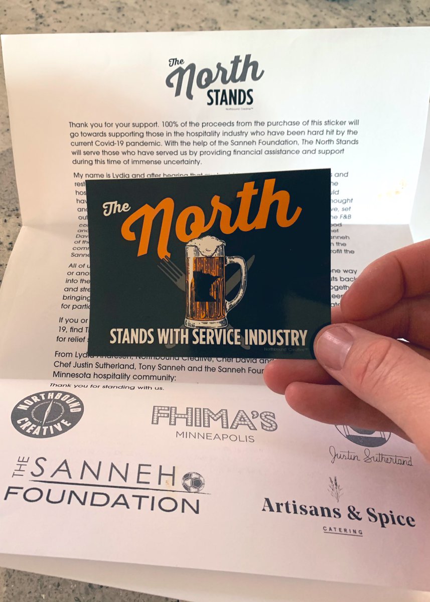 PureTapBeer's tweet image. Just received our @TNstands The North Stands stickers! 100% of the proceeds are going toward supporting those in the hospitality industry who’ve been hit hardest by COVID-19 pandemic. Go to northbound-creative-mn-llc.square.site/product/TheNor… to get your sticker and support this cause. Stay safe everyone
