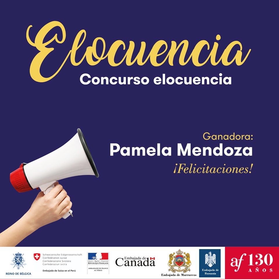 AFLima_Oficial's tweet photo. 🎉🎉 ¡Tenemos una ganadora!
Pamela Mendoza demostró sus habilidades y ganó una cena con vino incluido en la Tiendecita Blanca gracias a la Embajada de Suiza
#concoursfrancophonie #af130ans #af130años #Francophonie #francais #50ans #Francophoniedelavenir https://t.co/Bfl8zje81Z
