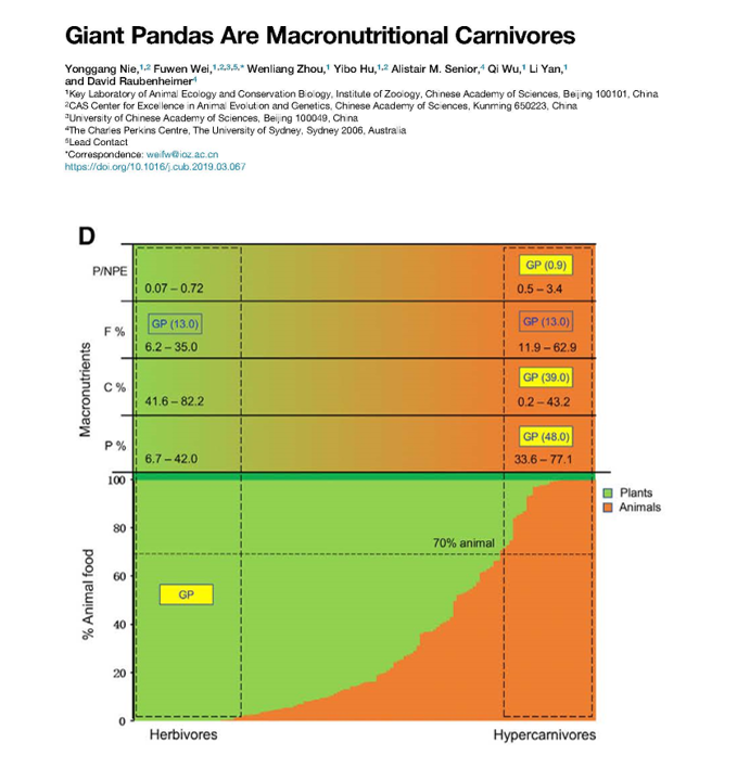 eatlikeanimals's tweet photo. #nutritionalgeometry solves an enduring mystery: how giant pandas, which belong to a group of mostly strict carnivores (including tigers, wolves and sea lions), came to live off a diet of only bamboo. Bamboo has the protein content of lean beef (60%)!
https://t.co/YwvKtyasb7 https://t.co/vXg67gndAG