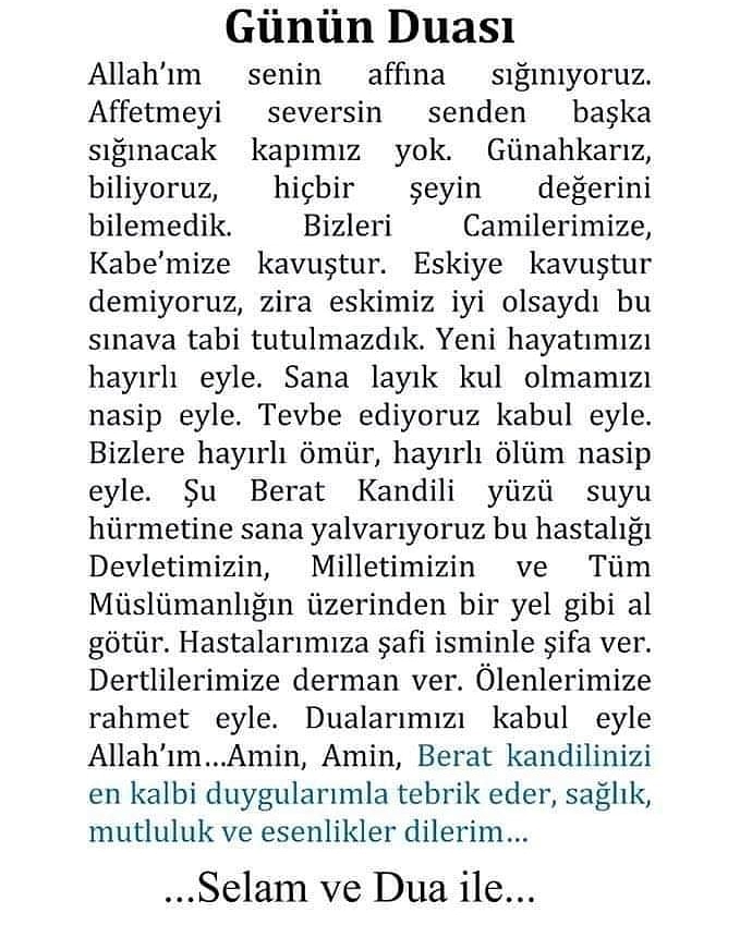 Tüm İslam aleminin Berat Kandili Mübarek olsun.
Dualarımızın kabul olması dileğiyle.
Amin Ecmain 🤲
#evdekal #islam #türkiye #Dua #BeratKandili #beratgecesi #BeratKandilimizMubarekOlsun