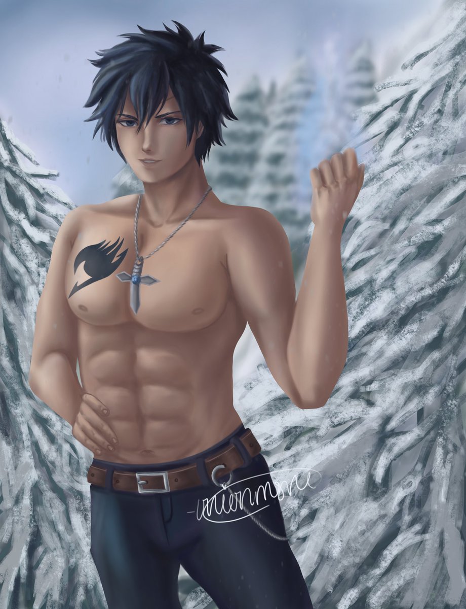 onionmsm's tweet photo. Gray Fullbuster Painting! 
I haven’t really posted something like this before so please don’t be negative about this, hope everyone enjoys ♥️
#gray #fairytail #art #Procreate #anime https://t.co/WrmgF3XkNO