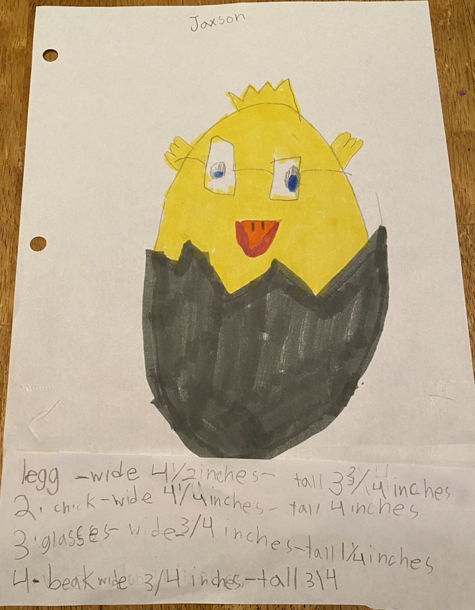 mrsmarkey212's tweet photo. I sent my students a directed drawing video showing them how to draw a spring chick! They incorporated math by measuring different parts of the drawing! Awesome job 🐣📏 https://t.co/zN2bSmDDbA