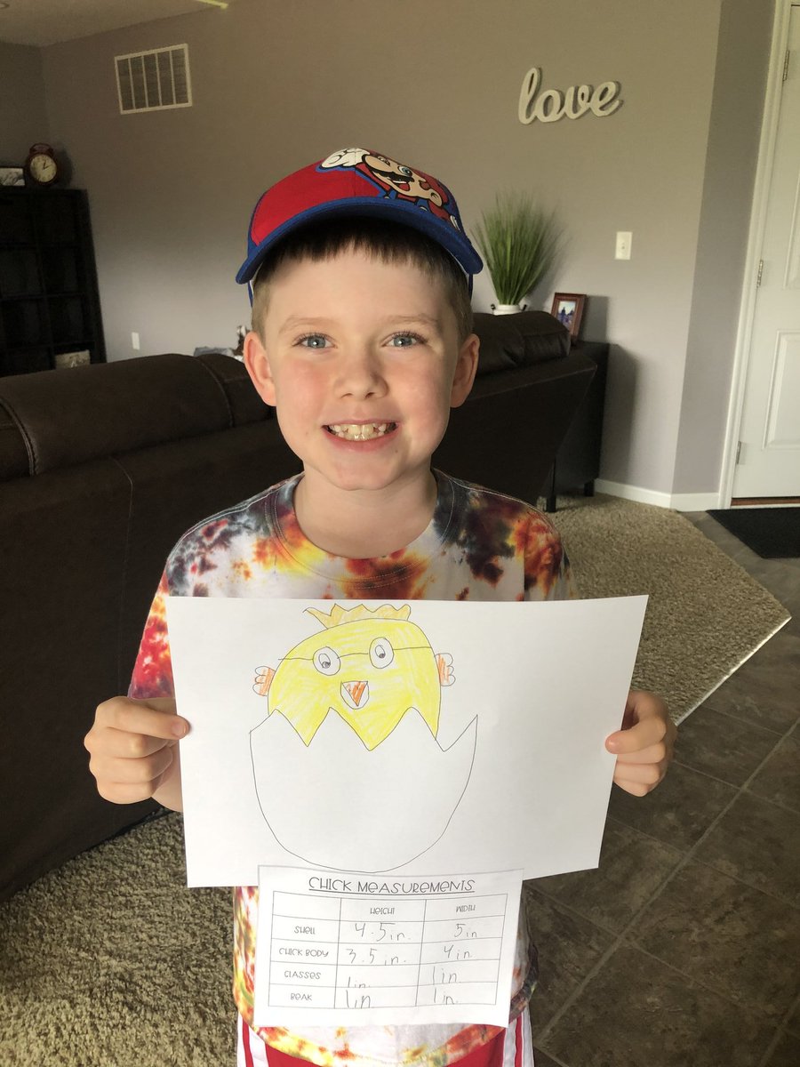 mrsmarkey212's tweet photo. I sent my students a directed drawing video showing them how to draw a spring chick! They incorporated math by measuring different parts of the drawing! Awesome job 🐣📏 https://t.co/zN2bSmDDbA