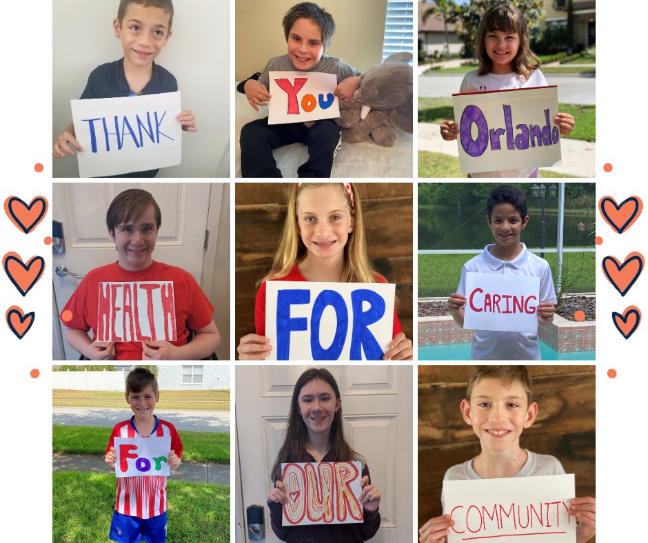 CMNOrlando's tweet photo. It's no coincidence that #WorldHealthDay falls during #ChildrensHospitalsWeek! Join a few of our miracle kids in thanking all of our @orlandohealth Team Members for the courage &amp; compassion they show today and everyday. #ChooseOrlandoHealth https://t.co/FA6FEEQYoQ