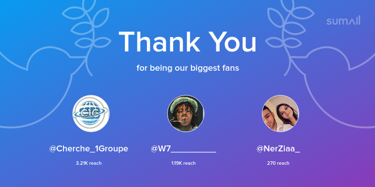 Zeetwy7's tweet photo. Our biggest fans this week: Cherche_1Groupe, W7_________, NerZiaa_. Thank you! via https://t.co/vBRF2TiUjl https://t.co/Ck1gofQJiS