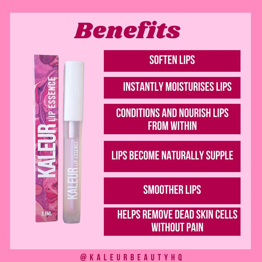 They have lip essence to save your lips from chapped and dry  You don’t need to scrub, just apply it like a lipgloss  These are the benefits 