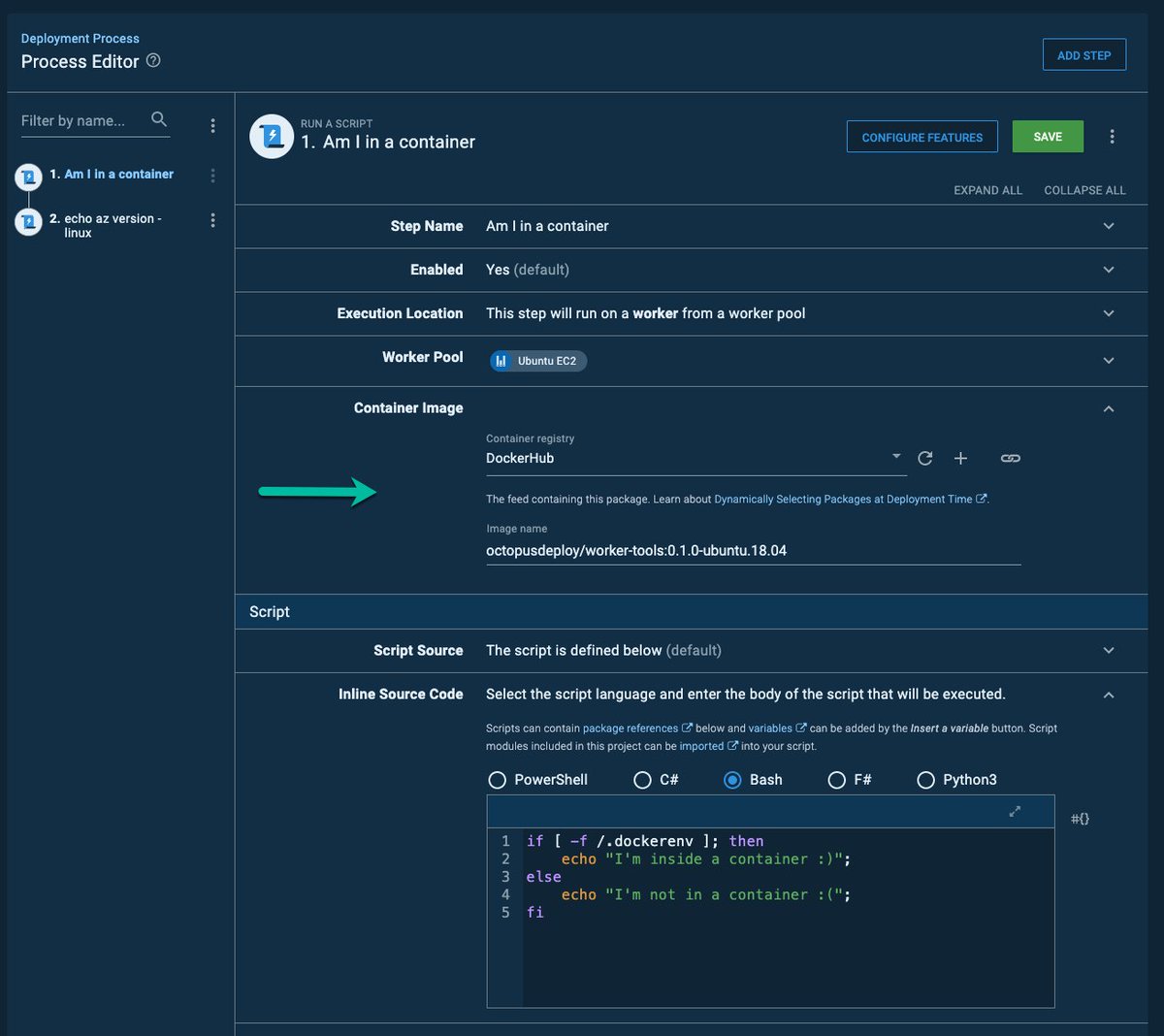 1. Action containersAny action set to execute on a worker will be able to specify a docker image, and the action will run inside a container.