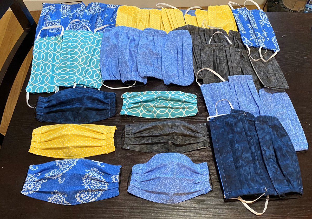SELeadHER's tweet photo. 1 good thing about working from home is access to my sewing machine on my lunch break. When I’m not working, I’m sewing. 45 #masks and counting! 🧵😷 #eatworksewrepeat #WereAllInThisTogether #millionmaskchallenge #ourne #sewitforward #lifeatatt #DIYMasks #DIYMaskChallenge https://t.co/09C3s9JmKR