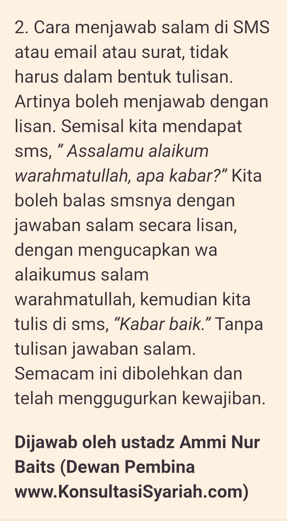 Bbg Al Ilmu On Twitter Cara Menjawab Salam Di Wa Sms Atau Lainnya Adalah Sebagai Berikut Lihat Ss Attached Wallahu A Lam Untuk Penjelasan Lengkapnya Silahkan Baca Https T Co C5q7e5yj88 Https T Co Pexbywtdp5 Twitter