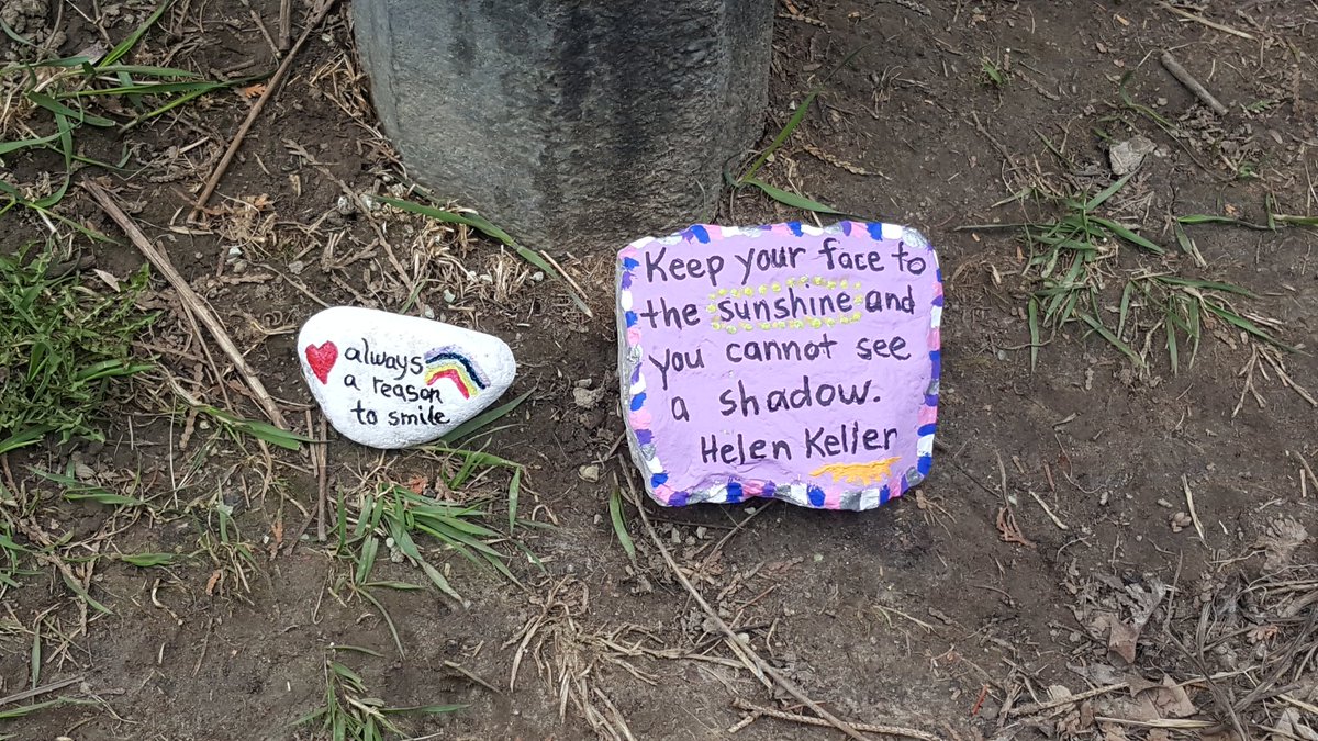 FelixDimaro's tweet image. I saw these when out #running earlier. Always nice to get positive reminders when things seem bleak. And one of these stones says "unicorn poop". Who wouldn't feel optimistic after stumbling upon that? 🌈🦄💩🌈
Stay safe and sane out there.

 #socialdistancing #COVID19 #StayHome