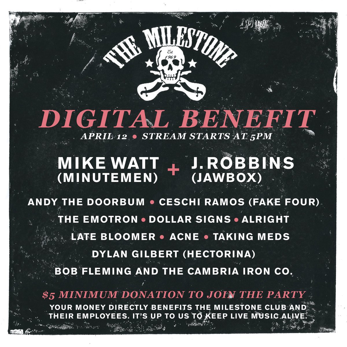 Neil is doing a solo LB set for this wild <a href="/MILESTONECLUB/">The Milestone Club</a> e-benefit • everyone’s struggling but let’s help put some money back in the venue worker’s pockets that have lost work in all of this mess 💜 (flyer: @dylanwachman)

Get tix here: bit.ly/34hjzL4