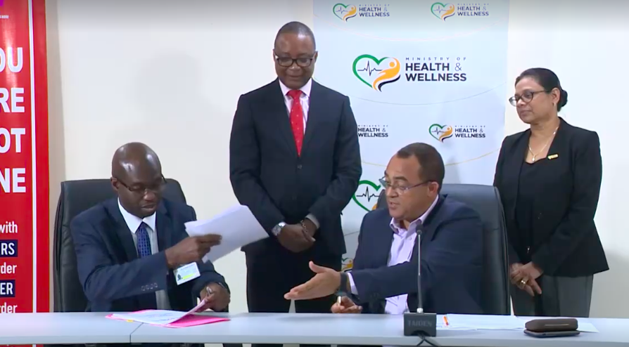 This has reduced the bed capacity of the Internal Medicine Department from eight (8) wards to six (6). An MOU was signed today during the Digital Briefing with Dr Leach, CEO of Andrews Memorial. #Jacovid19  #Covid19Jamaica