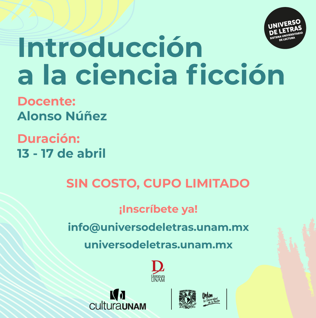 universoUNAM's tweet photo. #TallerEnLínea 

¡Vamos a dar un paseo por la ciencia ficción!

#CulturaUNAMenCasa te invita, regístrate ahora:
#AquíTúCuentas 👉https://t.co/HxVrZNbyNQ https://t.co/doGwNw5ScY