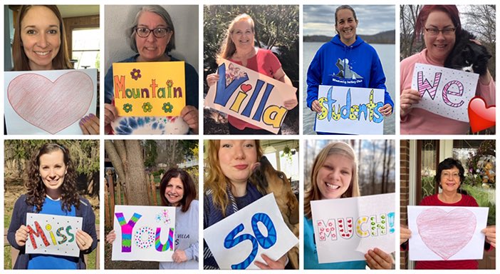 MMikaliunas's tweet photo. Mountain villa misses its kids! ❤️ #wearemountainvilla #teachers #virtuallearning #sendinglove https://t.co/x248tgRGyO