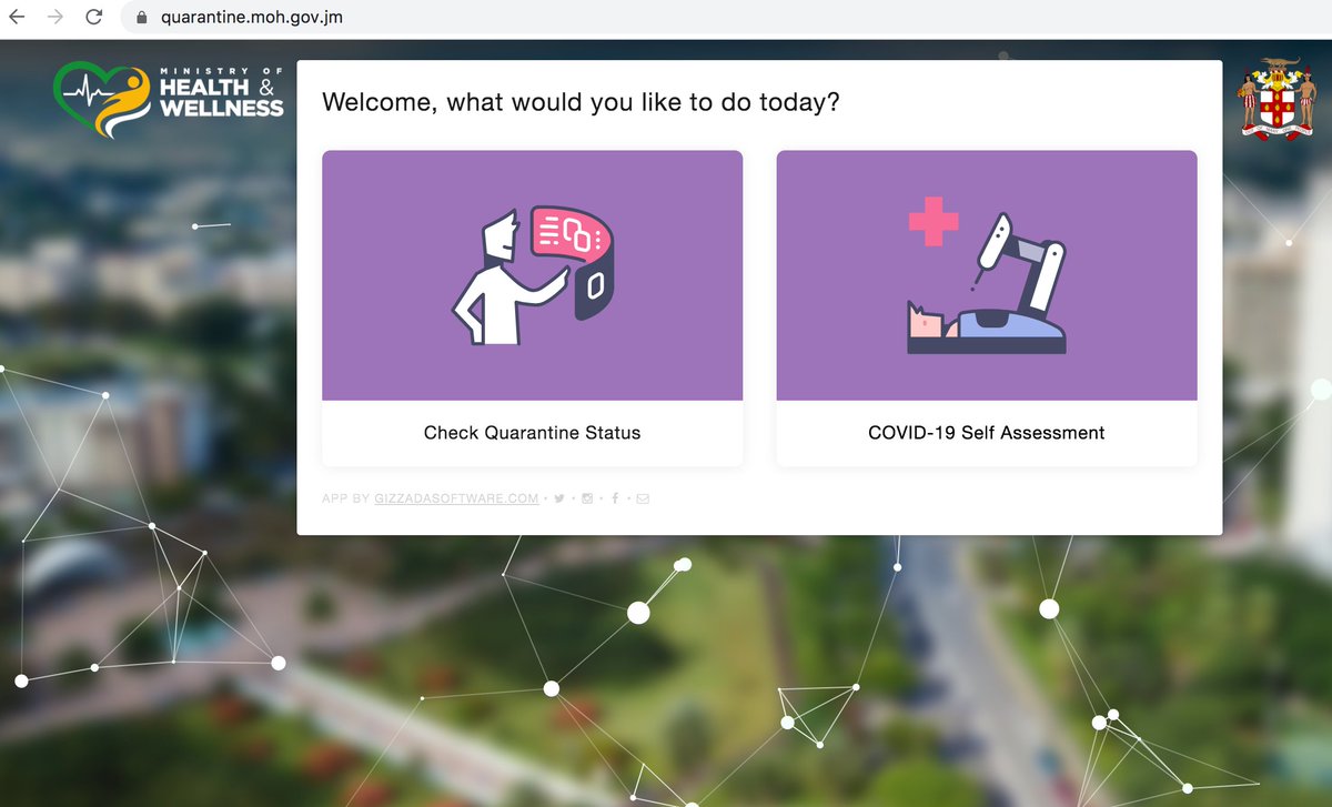  @themohwgovjm has launched its  #Jacovid19 Quarantine Portal, which can be accessed at  http://quarantine.moh.gov.jm . The portal provides individuals the chance to do a COVID-19 Self-Assessment and employers the opportunity to fact check the quarantine status of their employees.