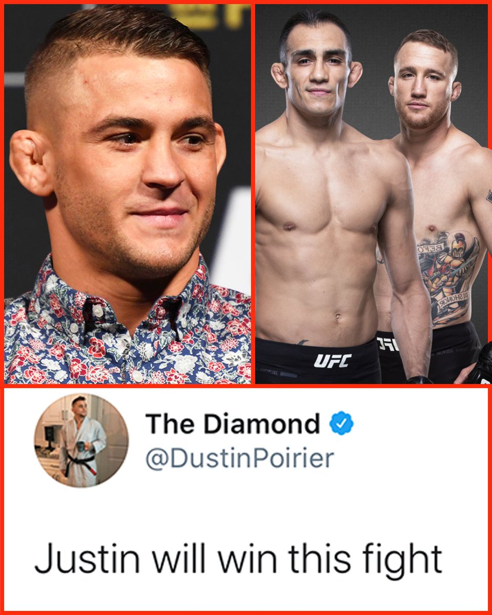 MMAFullMount's tweet image. Dustin Poirier (@DustinPoirier) predicts Justin Gaethje (@Justin_Gaethje) to defeat Tony Ferguson at #UFC249