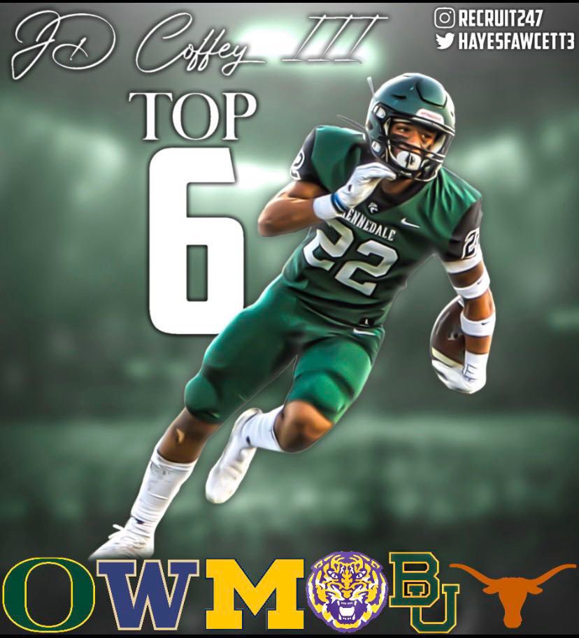 JD_Coffey1's tweet photo. ALL GLORY TO GOD
Top 6 ...
#SkoDucks🦆 
#BowDown☔️
#GoBlue〽️ 
#GoTigers🐯
#SicEm🐻
#HookEm🤘🏽 

@Hayesfawcett3 https://t.co/XPw1K7pVld