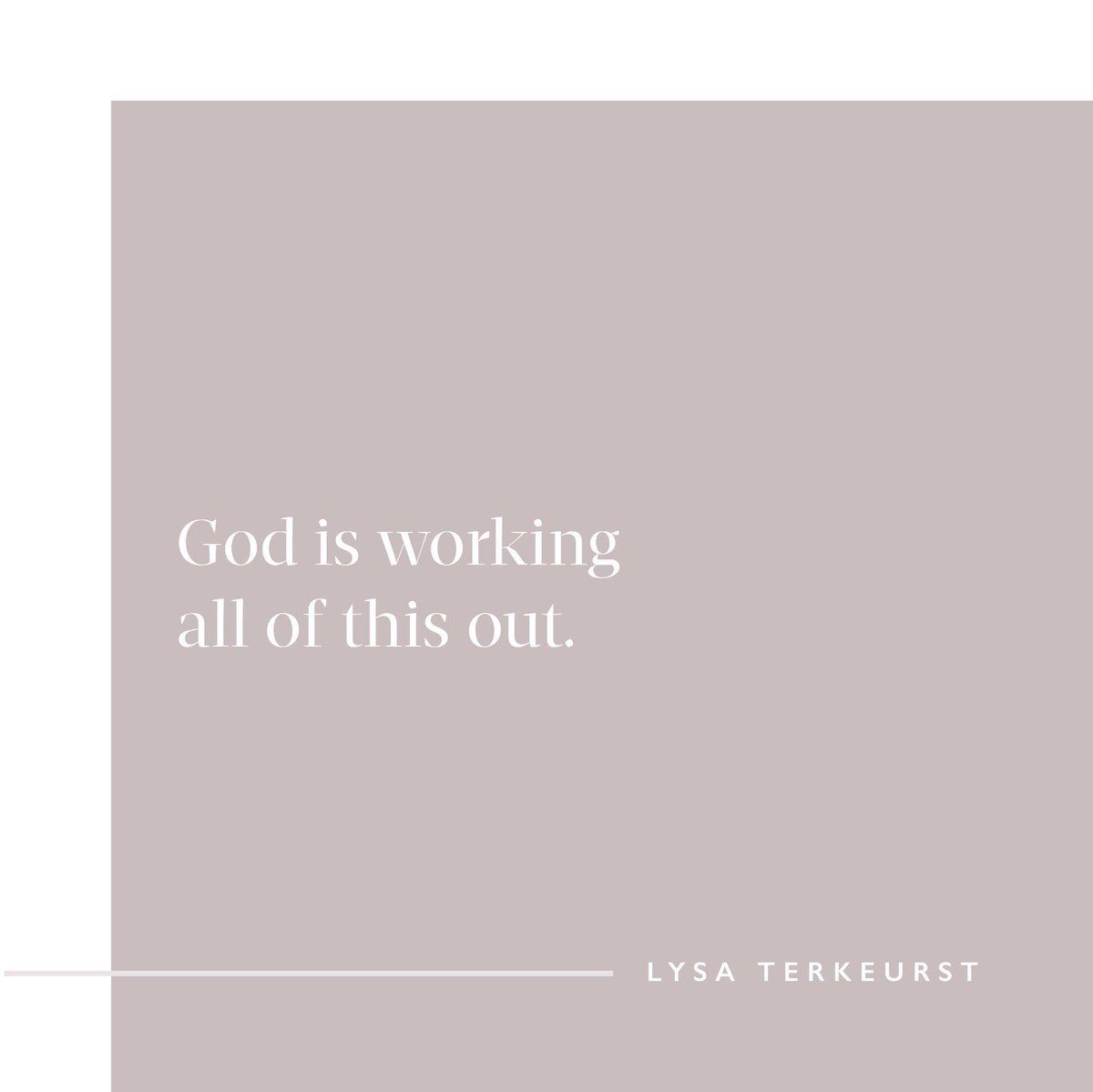 LysaTerKeurst's tweet image. When our circumstances are hard and we’re tempted to let our hearts slip into despair, I pray we will remember this: God is working things out. He is present. His plan is still good and He can still be trusted. 

These are true certainties even when life feels so very uncertain.