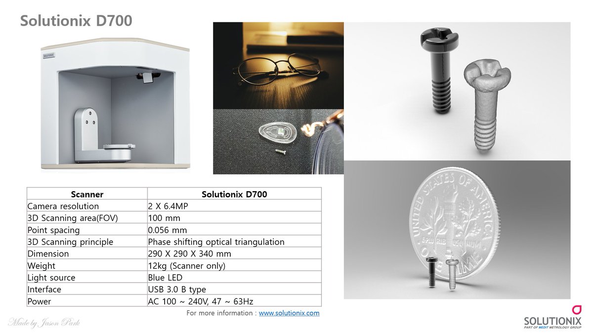 Solutionix_Corp's tweet photo. Open challenge! :D What's the smallest object you've successfully scanned so far? Presenting spectacles screw bolts with the #Solutionix #D700. 

Video: https://t.co/uKeam54UfE

Share your #tiny scans with us!

#digitaltechnology #3Dscanning #funscans #engineering https://t.co/i5uNzx53no