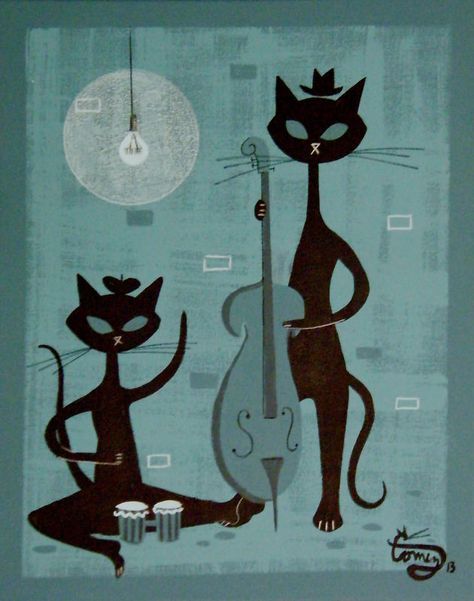 rougehmb's tweet photo. Jazzy cats by artist El Gato Gomez https://t.co/2EDNc5eZIn