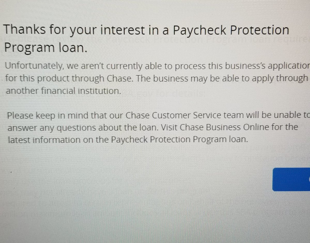 statbiomed's tweet photo. @SBA_NewYork @jpmorgan  @potus   J P Morgan Chase is a disaster helping its clients with the PPP . The website is terrible and not a single person or phone number to call.  Same message for days . Chase customer for 25 years gross . https://t.co/Xj3tuCyxXa