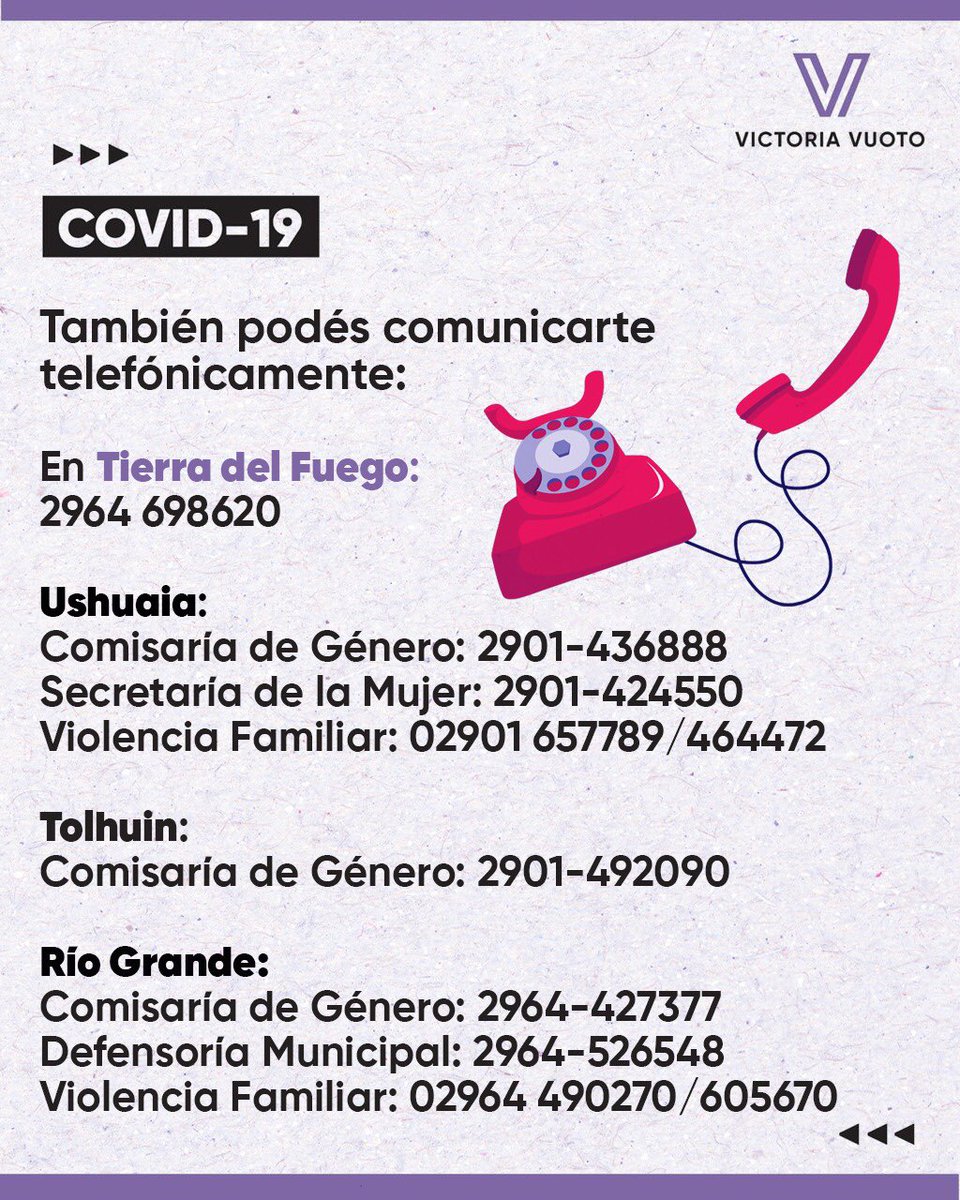 VictoriaVuoto's tweet photo. Si sos víctima de violencia de género o violencia familiar, podes pedir ayuda. 
Compartimos con vos todos los números de teléfono a los que podes comunicarte si estás en peligro o si conoces a alguien que necesite ayuda.
#NoEstasSola
#NoEstasSolo #NosCuidamosEntreTodos https://t.co/70gsPtqcOE