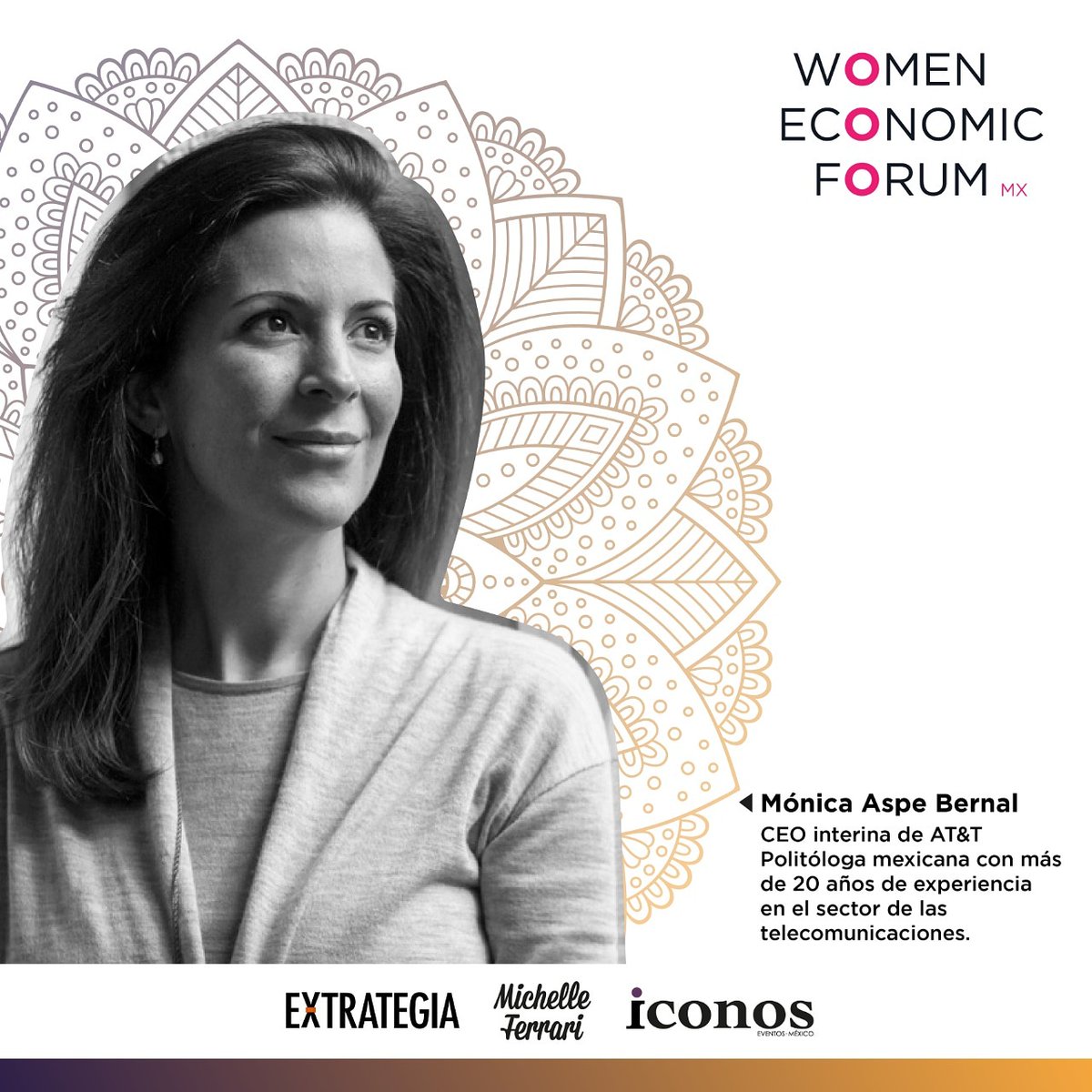 WEFIberoamerica's tweet photo. #MujeresQueInspiran
@ATTMx nombra a Mónica Aspe (@maspeb) CEO interina.
Convirtiéndose en la primera mujer en dirigir una de las compañías más grandes de telecomunicaciones de México 🇲🇽.
Sin duda es un ejemplo de inspiración para todas las mujeres de nuestro país.
#WEFmx 🇲🇽 https://t.co/yiERUbFEDz