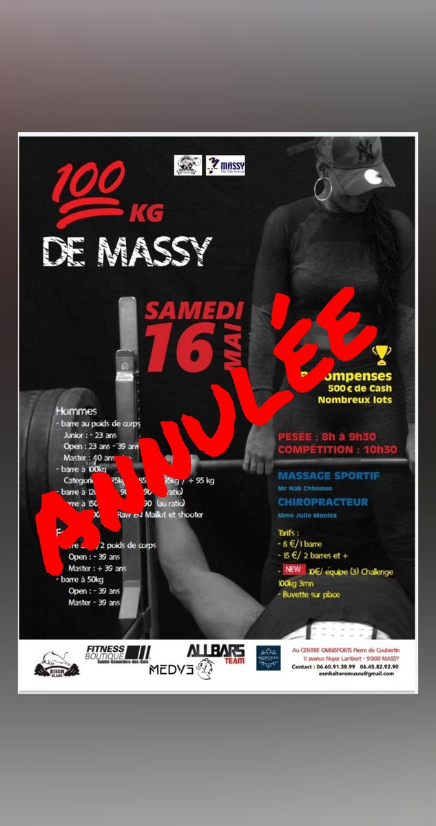 La décision est prise... RDV l'année prochaine avec encore plus d'athlètes et de spectateurs pour l'édition 2021 !!!! 👍🔝👍
masalle.net/?p=2287
<a href="/villedemassy/">Ville de Massy</a> <a href="/AffichageMassy/">AffichageLibre Massy</a> <a href="/ESportiveMassy/">Entente Sportive de Massy</a>