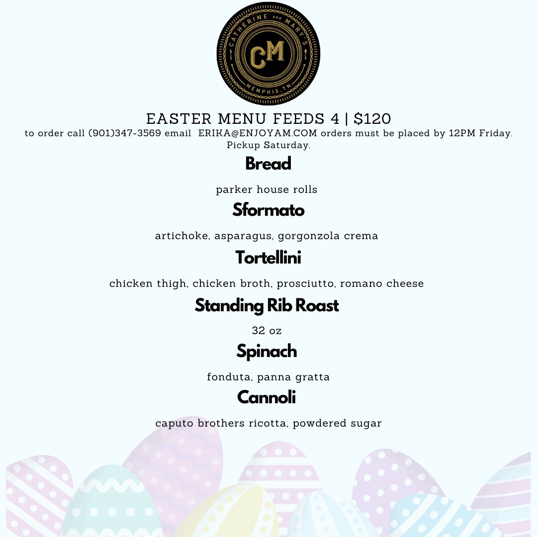 Celebrate Easter with a meal from Catherine and Mary’s!