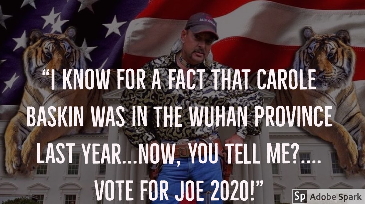 joekurse's tweet photo. I got more! #TigerKing #WuhanCoronaVirus #Carolebaskins #CaroleKilledHerHusband #JoeExotic #PresidentialElection2020 https://t.co/a7aHYal7hr