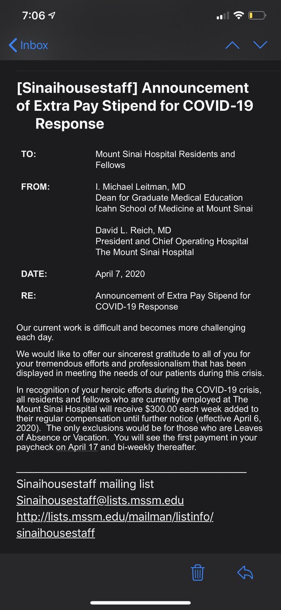 TakeMedBack's tweet image. Hazard Pay: @MountSinaiNYC @IcahnMountSinai is paying residents hazard pay. More institutions should do the same.