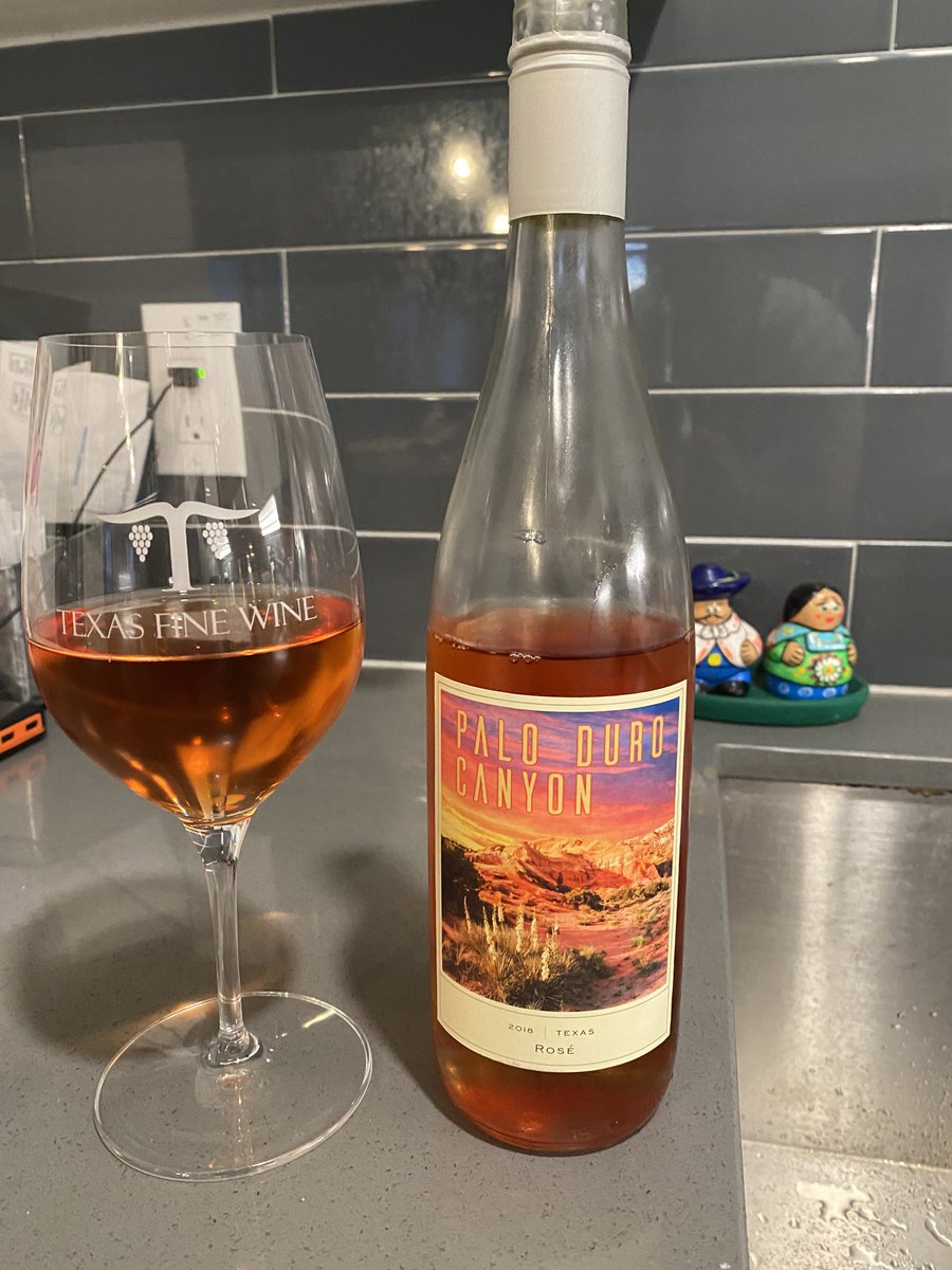 Palo Duro Canyon Rose’ is light and crisp with a hint of strawberry. Also rocking the vintage <a href="/TexasFineWine/">TexasFineWine</a> logo  #txwine