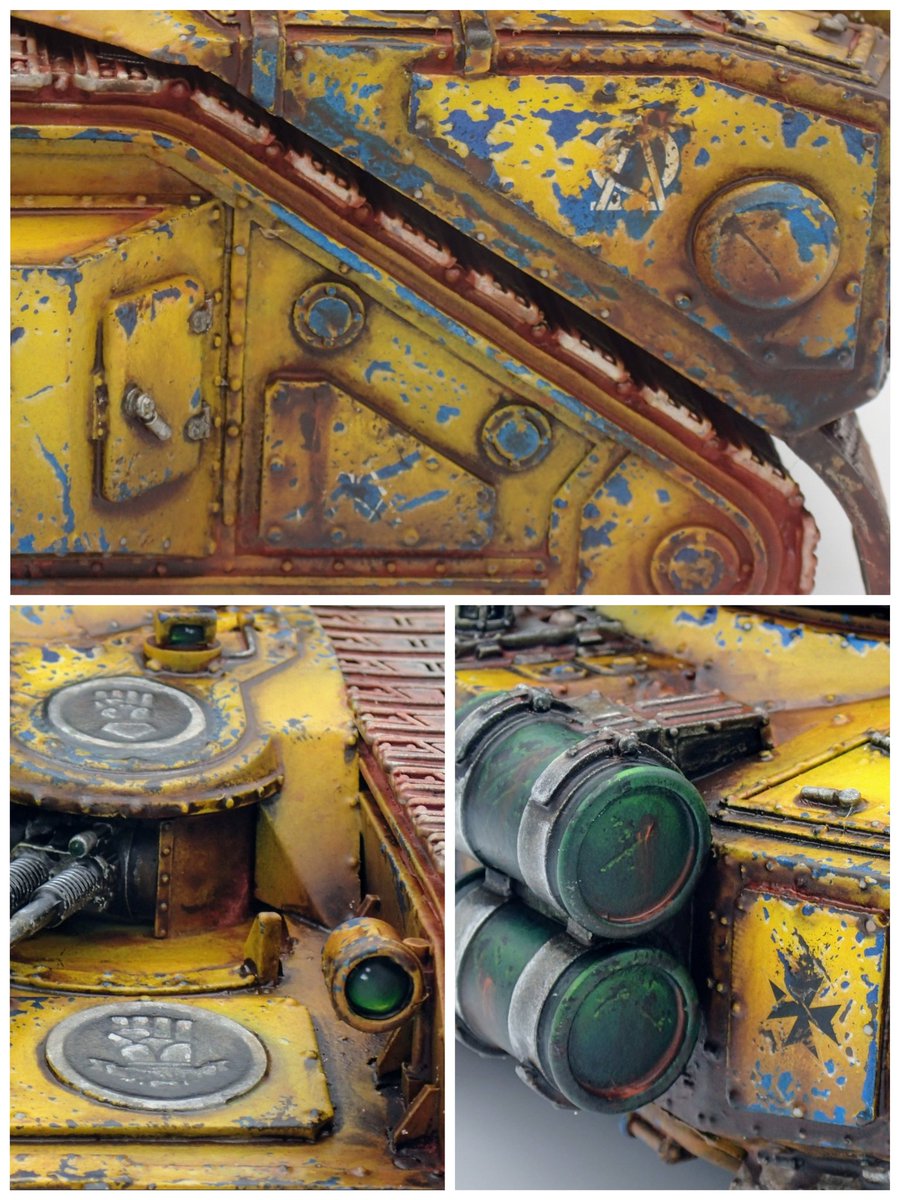 I finished Hammer of Dresch, the Macharius Vulcan gifted to me by <a href="/damondad/">Damon Drescher</a>! I can't wait to use it as part of my Alpha Legion Sol System infiltration force. Totally worth effectively painting it twice (AL, then IF over that, then weathered off)

#WarhammerCommunity #warmongers