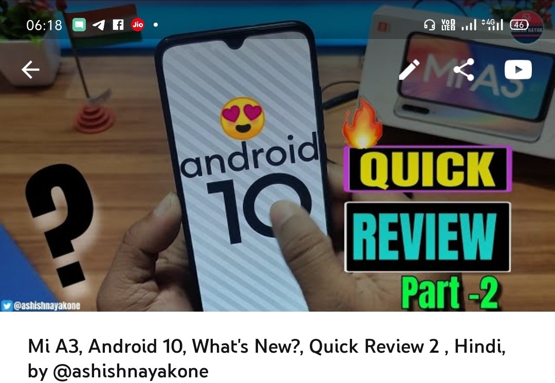 ashishnayakone's tweet photo. Mi A3, Android 10, What's New?, Quick Review EP2 , Hindi, by @ashishnayakone
Video Link : https://t.co/H6OmqZBEmg
#MiA3
#MiA3update
#Mia3android10
#Mia3Aprilupdate
#ashishnayakone https://t.co/19zOf3p3iE