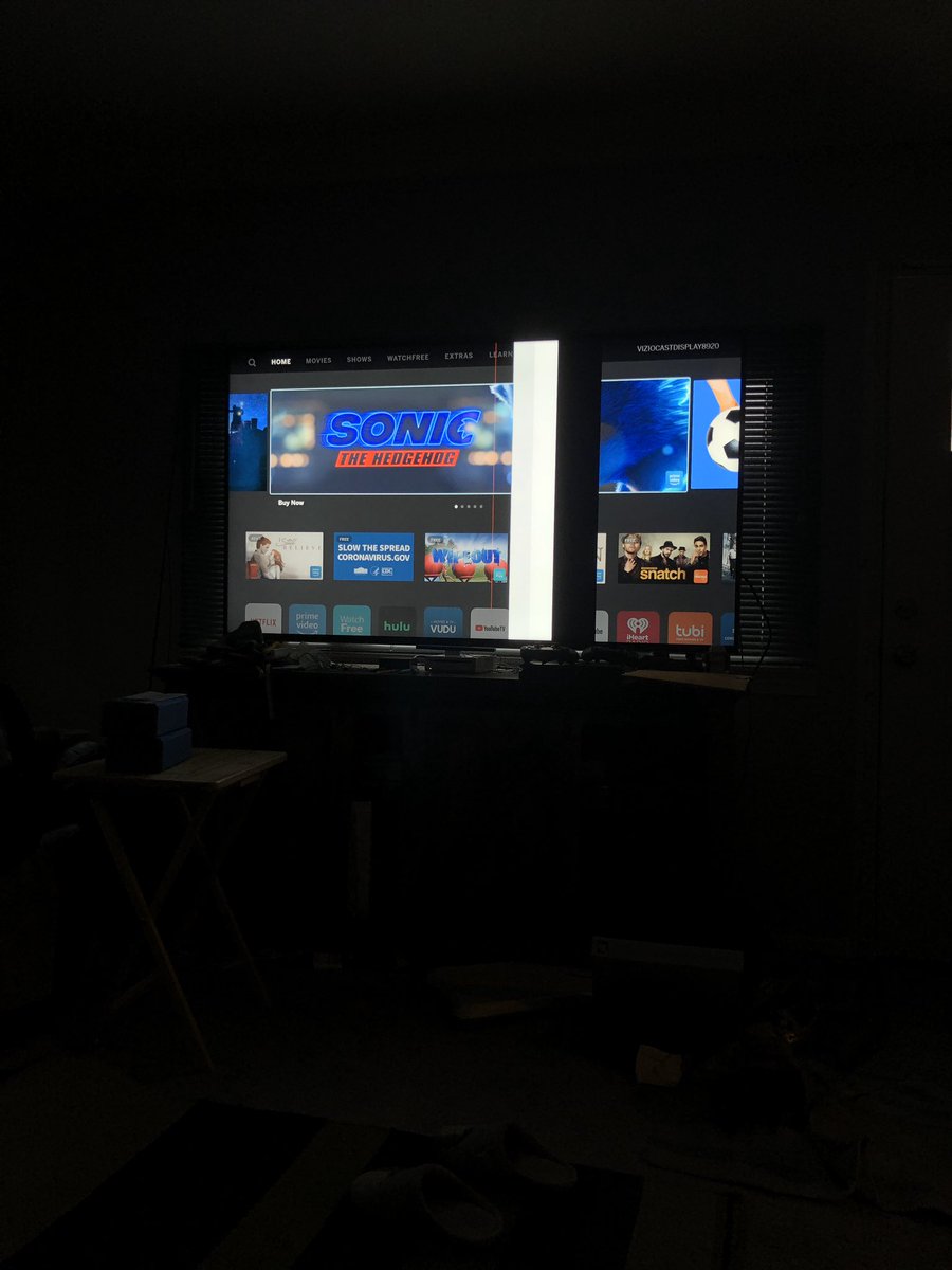 cschultz05's tweet photo. Didn’t realize how shitty @VIZIO tvs are until tonight. This tv isn’t even 6 months old and the screen did this today. This is already a replacement to the first tv we got because the sound didn’t work and it isn’t under warranty anymore they say so now we’re screwed. https://t.co/OwNK0HPFNR