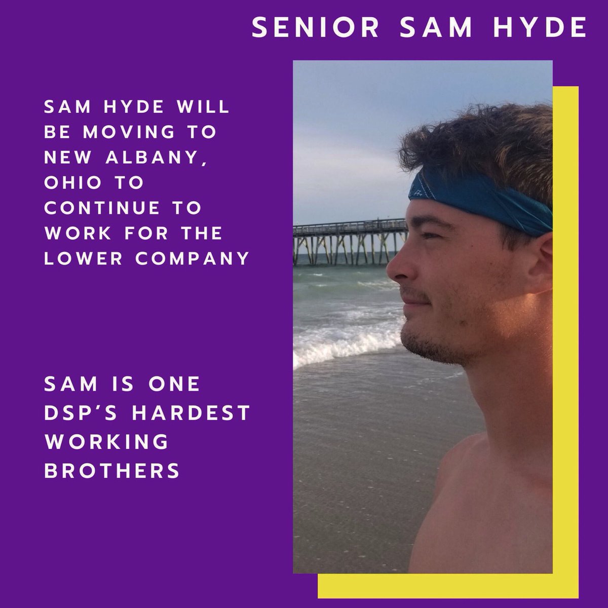 Our second Senior Spotlight for this Tuesday features the one and only Sam Hyde!

Sam is a very hard working and caring brother of DSP! After graduation Sam will move to New Albany, Ohio to work at The Lower Company!

We will always be there and we wish you success Sam!🥳😊