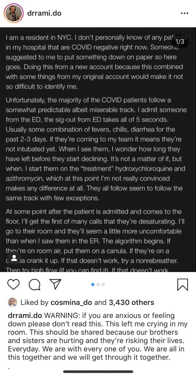 LactatedRingers's tweet photo. *trigger warning*

From an anonymous NYC resident. Probably the saddest thing I’ve read yet. https://t.co/1LOCE2bI1J