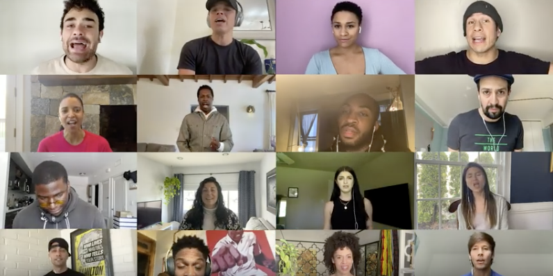 instinctmag's tweet photo. 'Hamilton' Original Cast Reunites Via Zoom to Surprise a Fan https://t.co/R6OnayCzfe #bluntinski #Lin_Manuel #hamilton #johnkrasinski #somegoodnews https://t.co/ovaPQfz8Cf