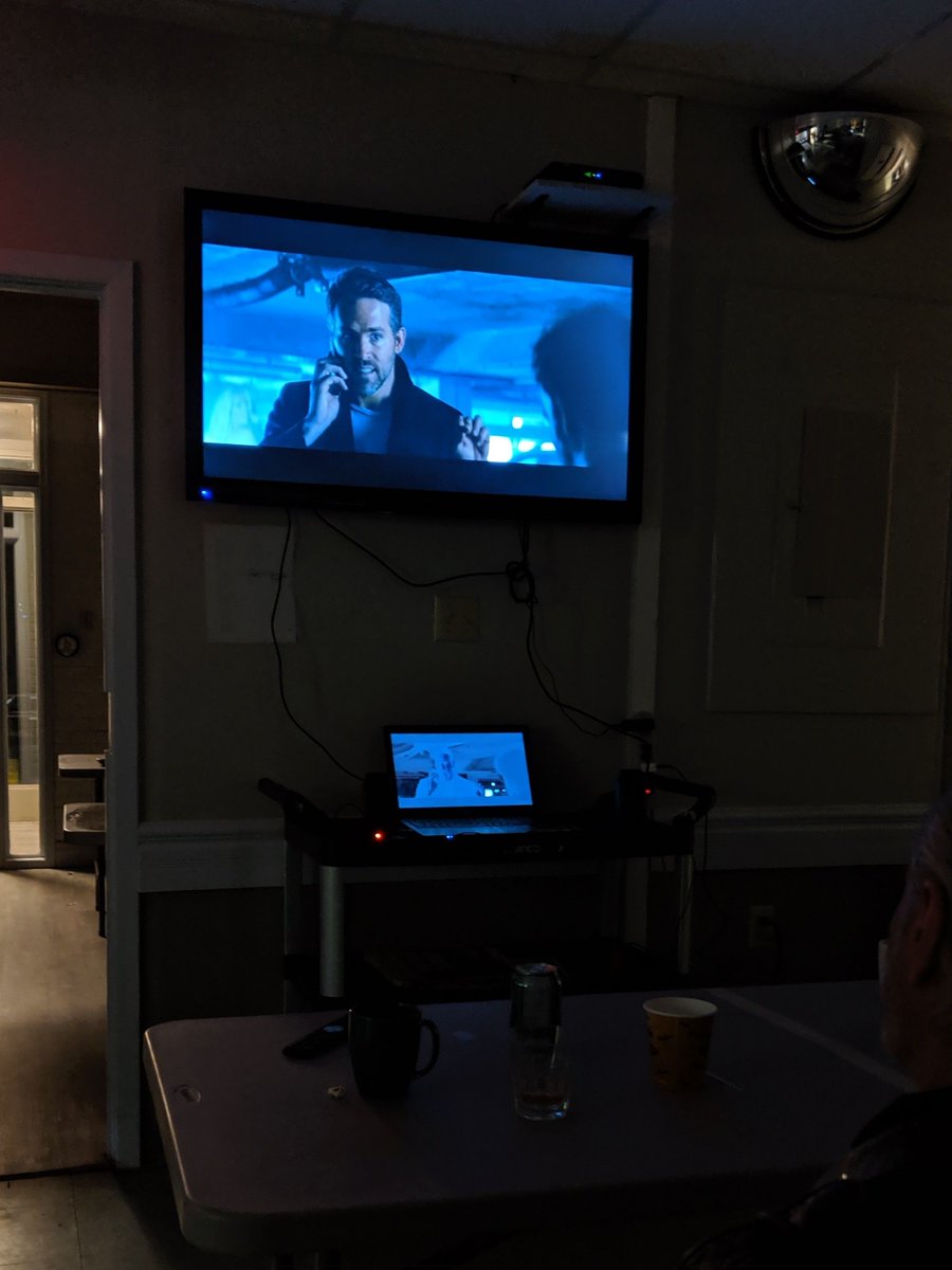 Keeping the staff and clients entertained tonight watching <a href="/VancityReynolds/">Ryan Reynolds</a> in The Hitman's Bodyguard! #movienightattheshelter